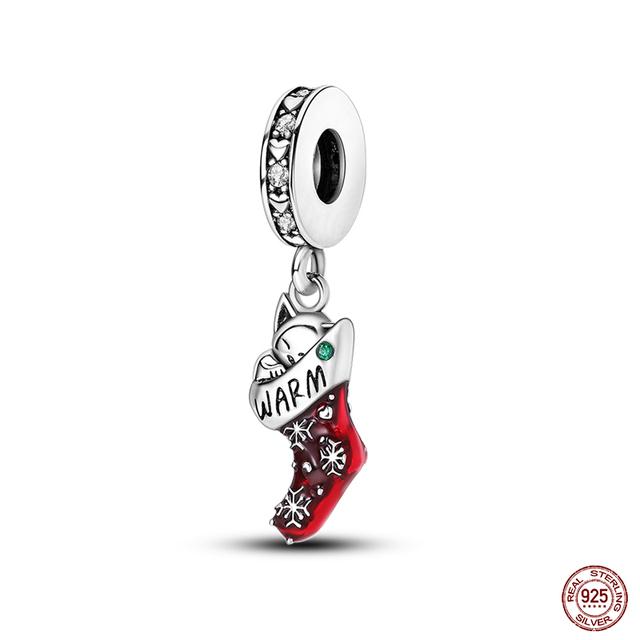 New 925 Sterling Silver Red Color Series Heart Shape Charms Beads Lucky Jewelry Gifts