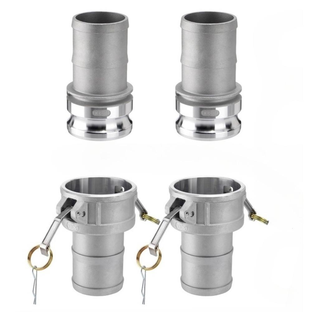 Set of 2 Aluminum Camlock Cam and Groove Hose Fittings Type A + Type D for Fast and Leak Hose Assembly and Disassembly