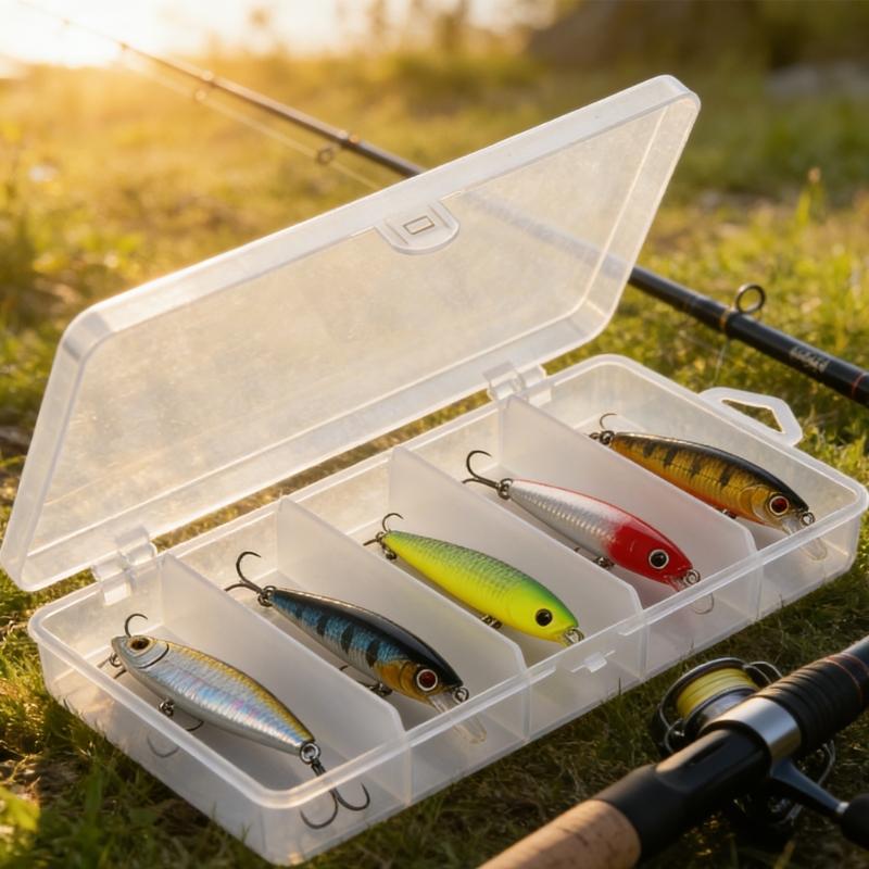 3Pcs 5 Compartments Fishing Lures Box Outdoor Fishing Tool Box Portable Tackle Case Organizers Lures Hook Organizers