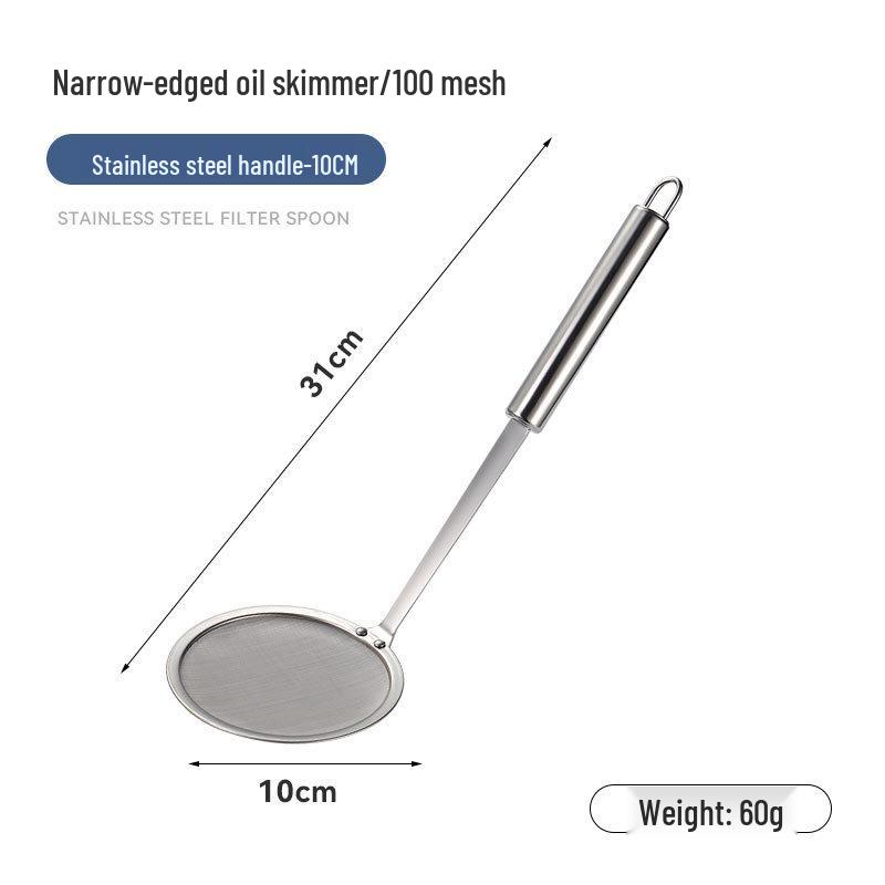 304 Stainless Steel Fine Mesh Oil Skimmer Ladle - Superfine 100 Mesh Separator Spoon