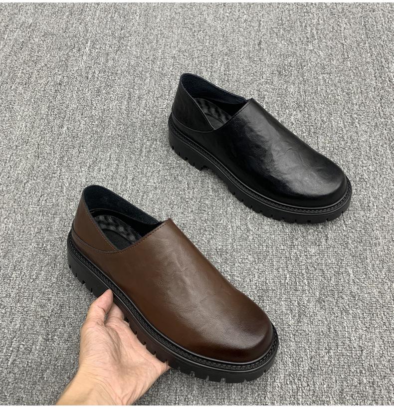 Men's 2025 Autumn/Winter Height-Increasing Non-Slip Casual Leather Shoes