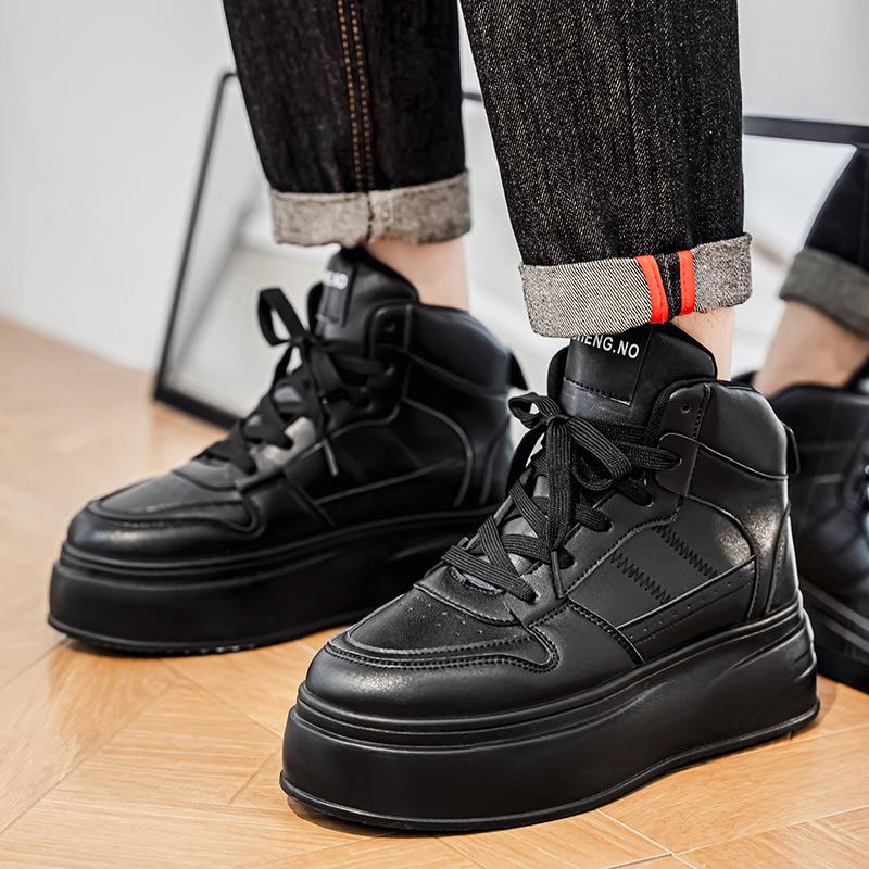 New Men's Classic Fashion High Top Thick Sole Skateboarding Shoes Comfortable Soft Sole Basketball  Sneakers