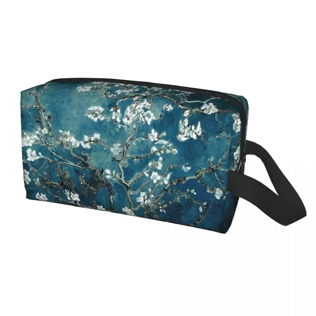 Travel Vincent Gogh Almond Blossoms Violet Toiletry Bag Flowers Makeup Cosmetic Organizer Storage Dopp Kit Case