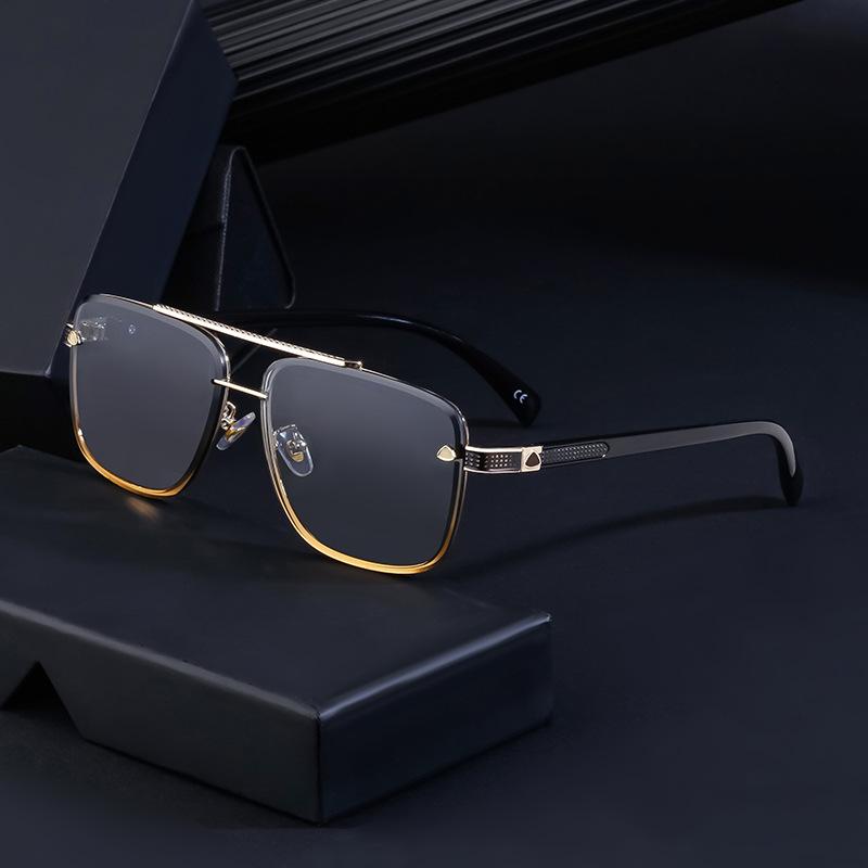 

Новые мужские солнцезащитные очки с двойным лучом в стиле ретро, ​​мужские солнцезащитные очки для вождения с квадратными краями, мужские очки