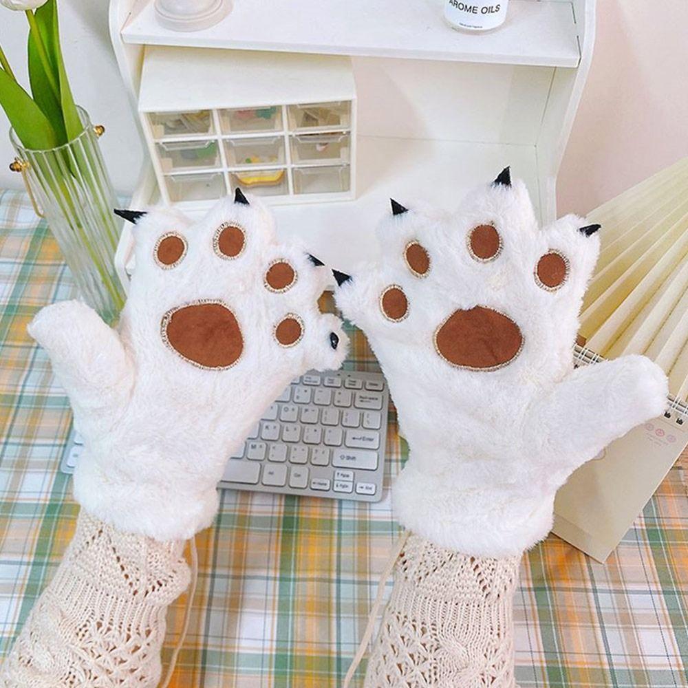 Bear Paw Furry Mittens Plush Animal Gloves Fashion Women Winter Gloves Cosplay
