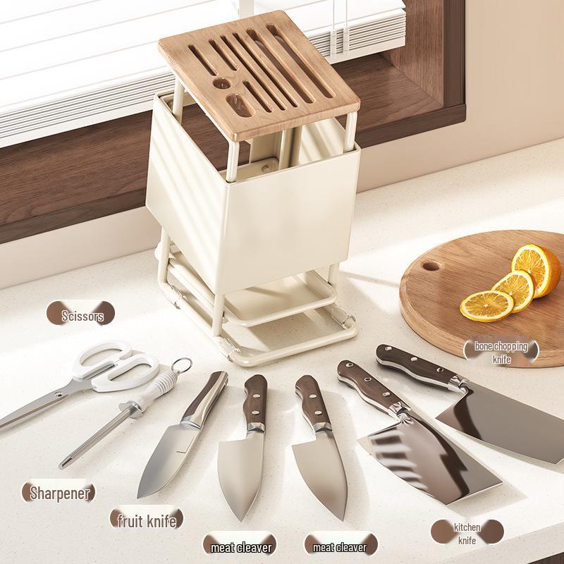 Angled Multi-Functional Knife Block with Drainage