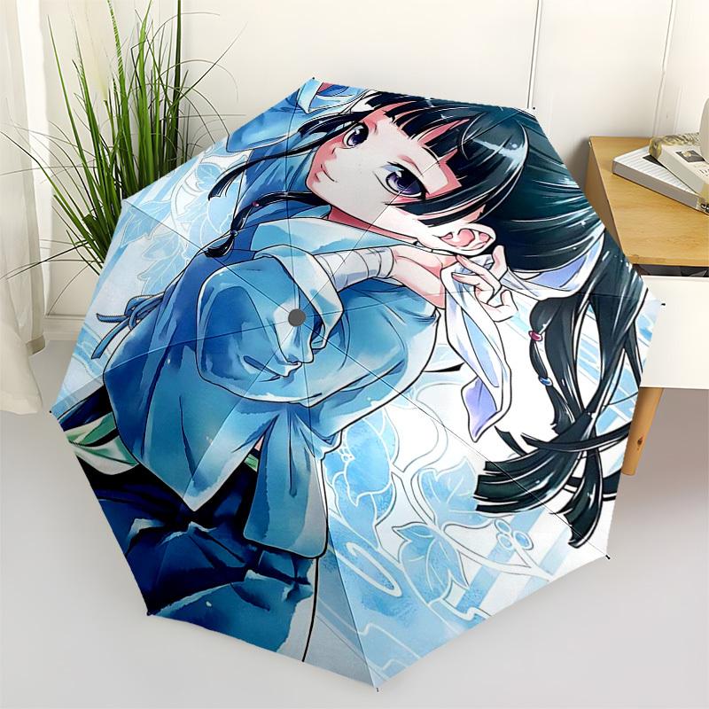 

1pc Outdoor Umbrella with Anime Character Design - Automatic Opening/Closing, Portable 3-Fold Design, 8-Rib Iron Frame - Perfect Gift for Fans, T
