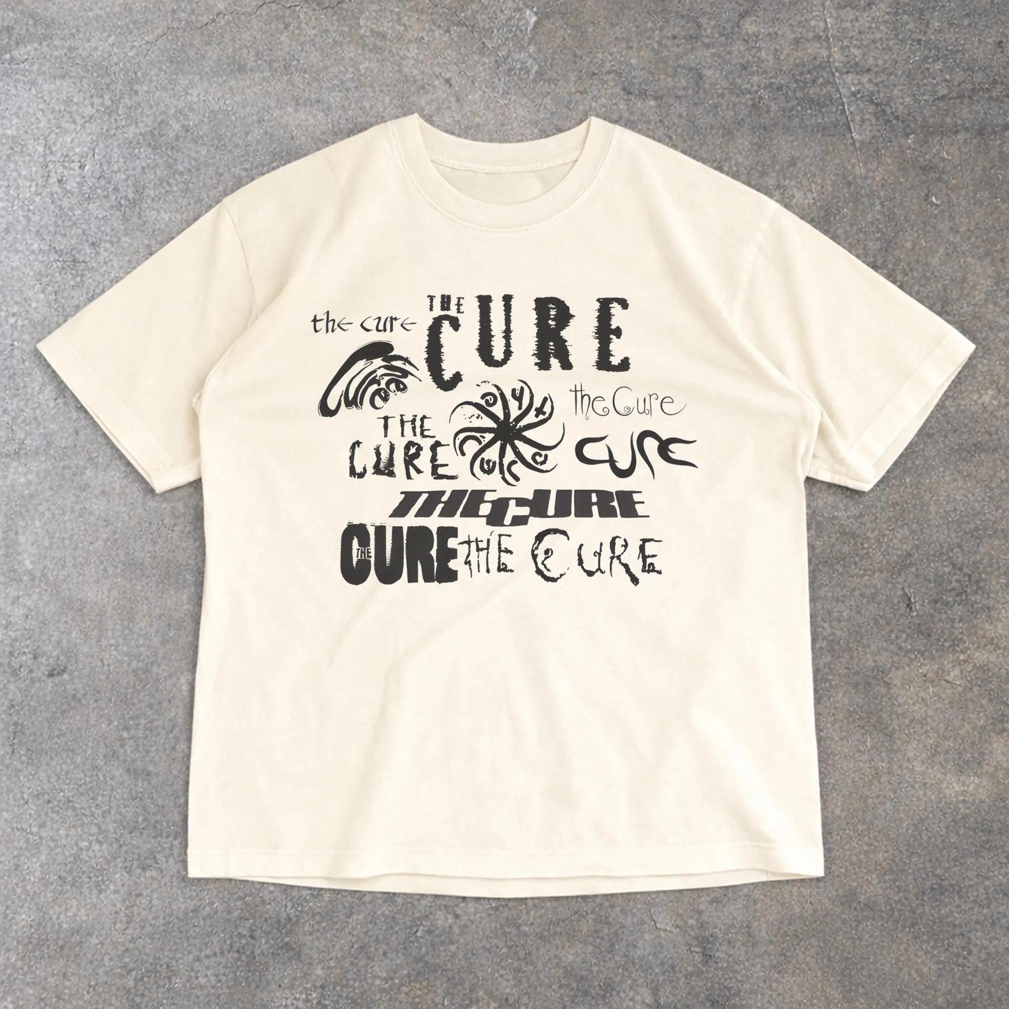 

2026 Summer Men s Pure Cotton Vintage The Cure T-shirt Casual Stylish Loose and Breathable Suitable for Everyday Wear S разноцветный