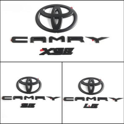 3pcs ABS Overlay Matt Black for Camry 2018-2024 Modified Three-dimensional Covering 3D SE XSE LE Trunk Sticker Accessory