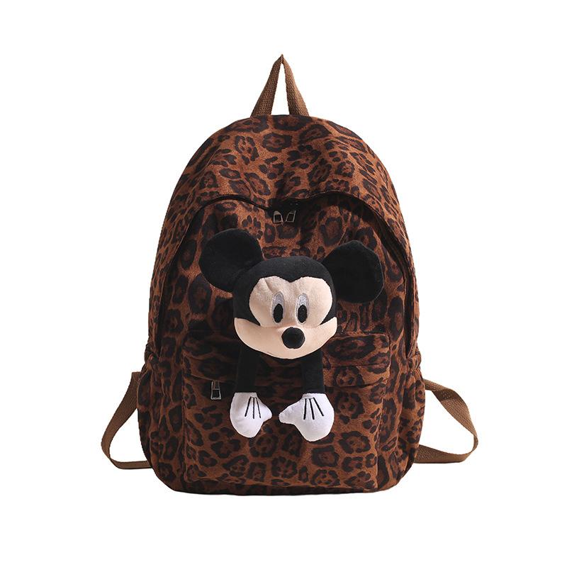

Autumn And Winter Fashion Leopard Print Backpack Travel Big Backpack Lightweight Single Shoulder Oblique Span Student Schoolbag