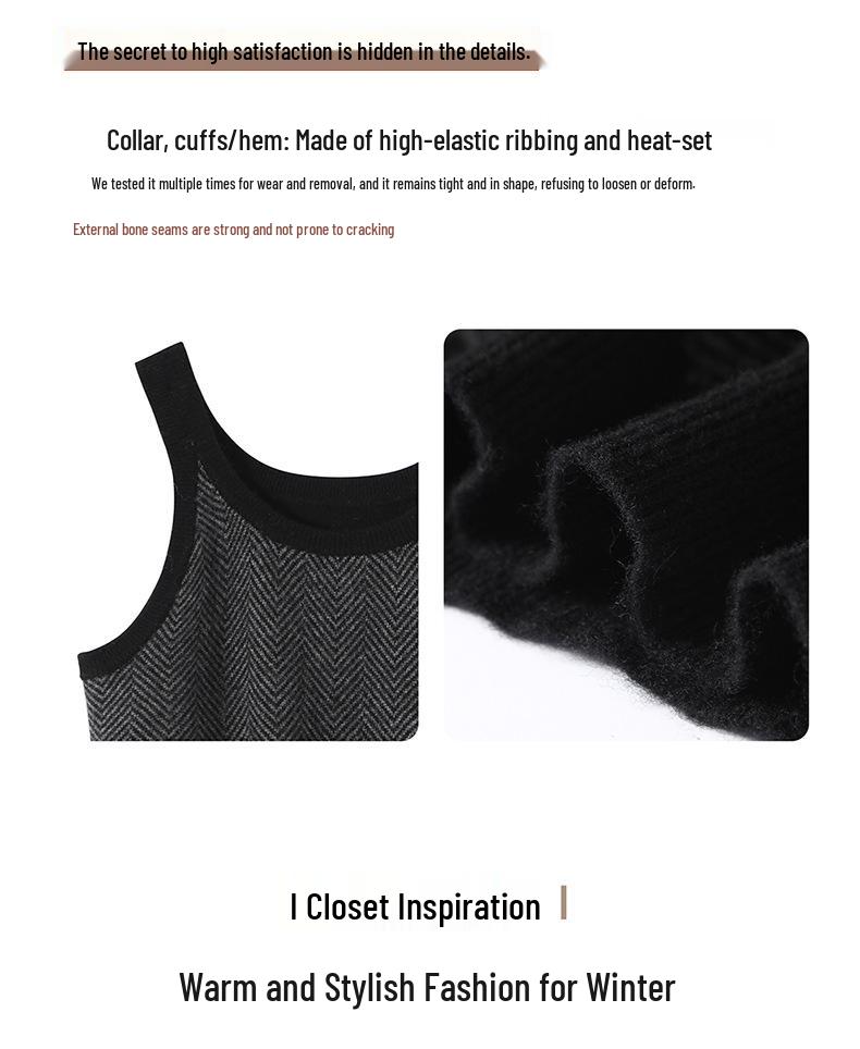 Cashmere Round Neck Camisole Knit Vest - Autumn/Winter Loose Fit Pullover