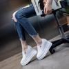 Frühling und Sommer kleine weiße Damenschuhe Damenschuhe neue Lochschuhe Muffin dicke Sohle Innenhöhenerhöhung atmungsaktiv Freizeitschuhe