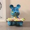 18.5cm Graffiti New Bear Figurine Home Decoration Animal Statue Keys Storage Shelf Modern Room Sculpture Table Decor  Statues