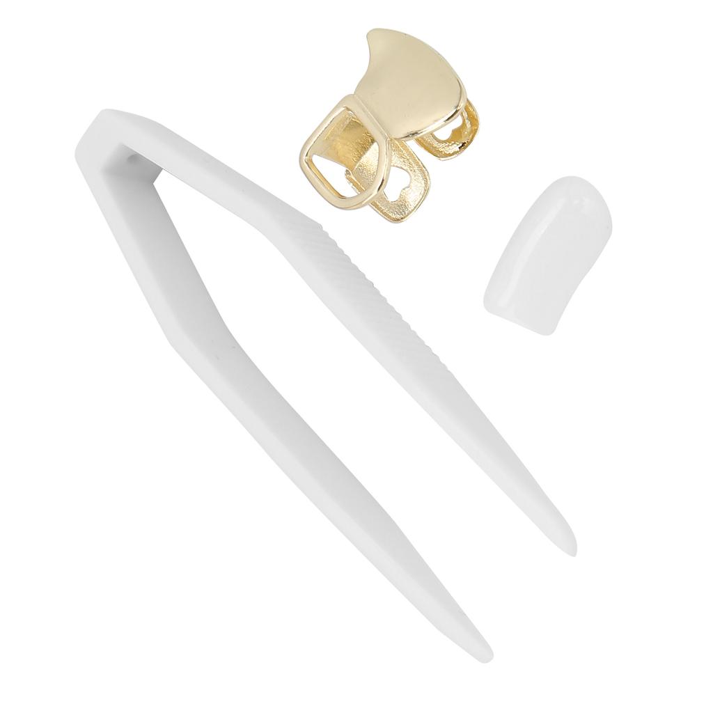 Fashionable Brass Hollow Hip Hop False Tooth Halloween Festival Hip Hop Tooth DecorationGold
