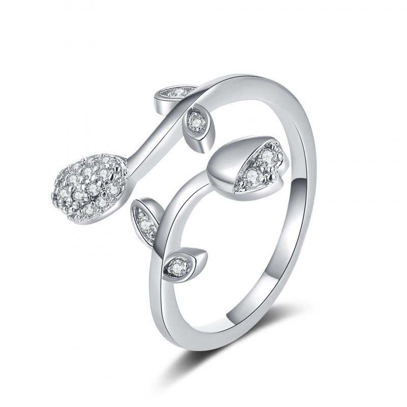 Niche Rhinestone Ring for Women – Personalized, Fashionable, Adjustable Open Design