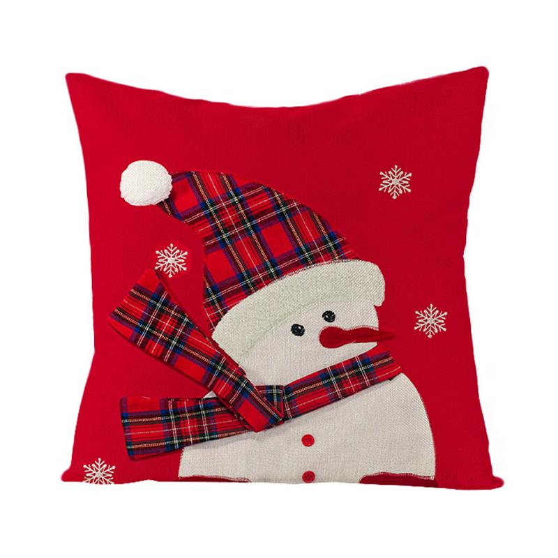 Home Christmas Decorative Pillowcase Bedroom Living Room Sofa Cushion Cover Santa Claus Elk Dwarf Printed