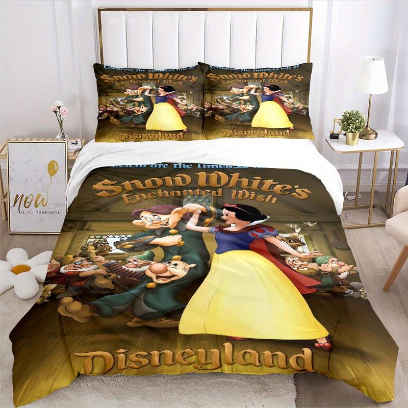 3pcs Snow White's Enchanted Wish Bedding Set 1 Soft Quilt Cover + 2 Pillowcases, Machine Washable Suitable for All SeasonsS095