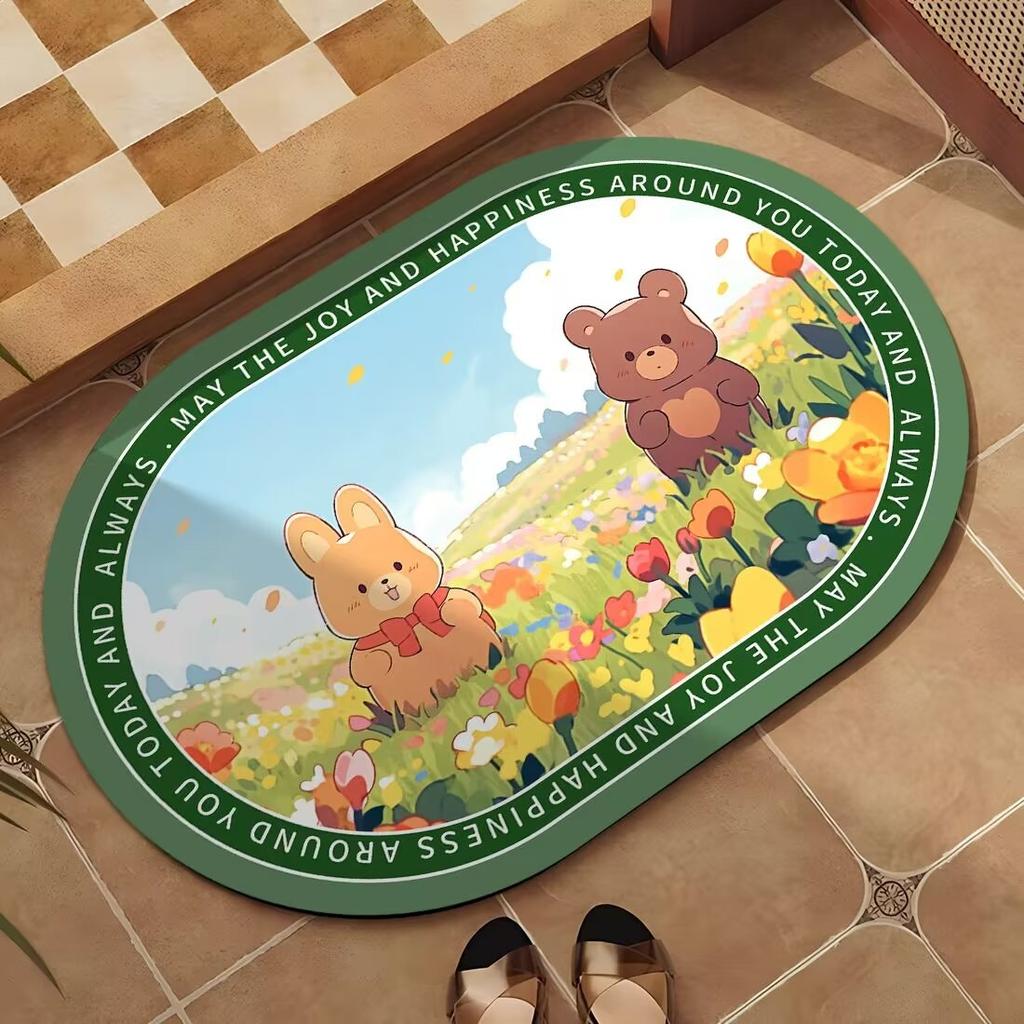 Kieselgur Kissen Saugmatte Badezimmer Küchenmatte Schnelltrocknend Rutschfest Toilettentürmatte Saugmatte