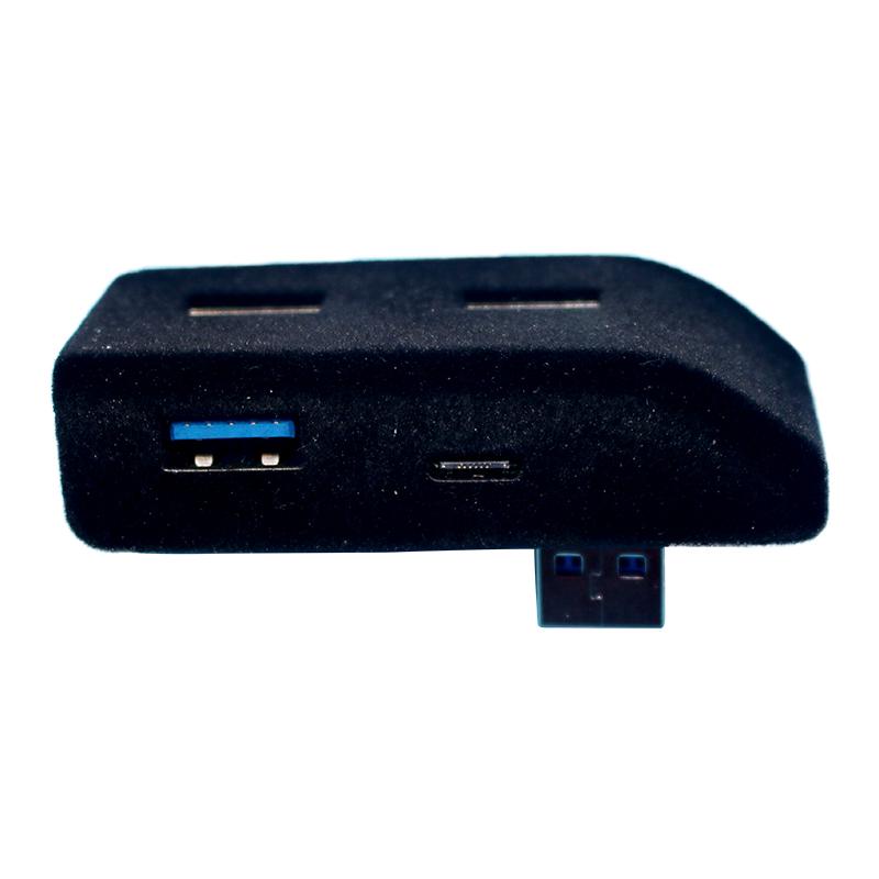Glove Box Docking Station For Tesla Model Y Model 3 Quick Charger 4 USB Shunt Hub Flocking Adapter Powered Splitter Extension