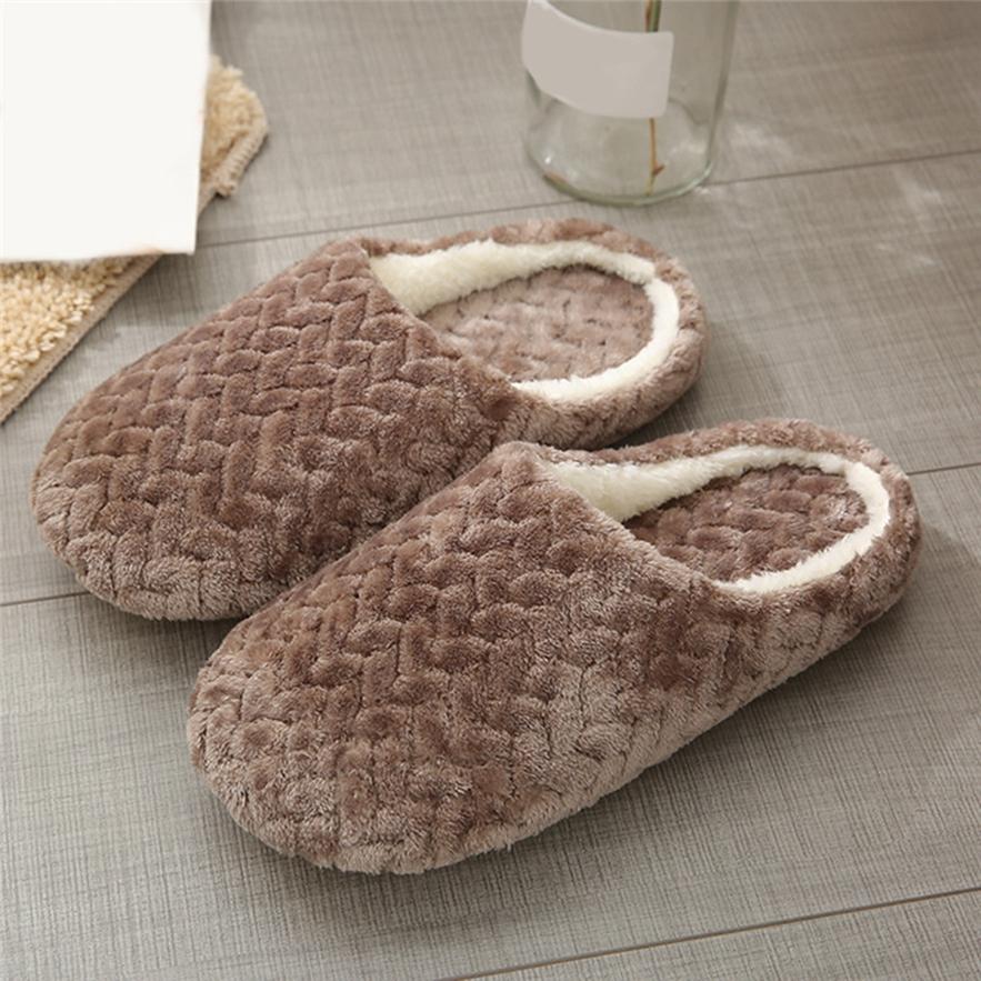 Unisex Winter Warm Slippers Indoor Floor Shoes Non-slip House Shoes