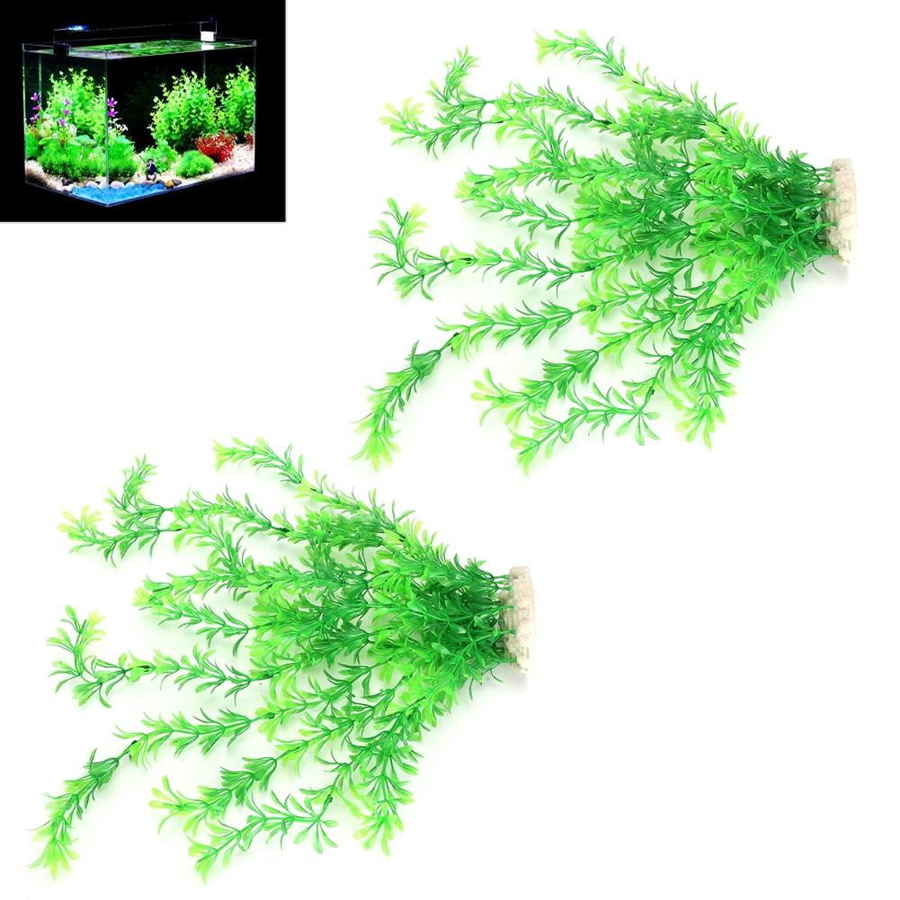2Pcs Aquarium Fish Tank Landscaping Plastic Peanut Grass for Turtle Fish Ornaments