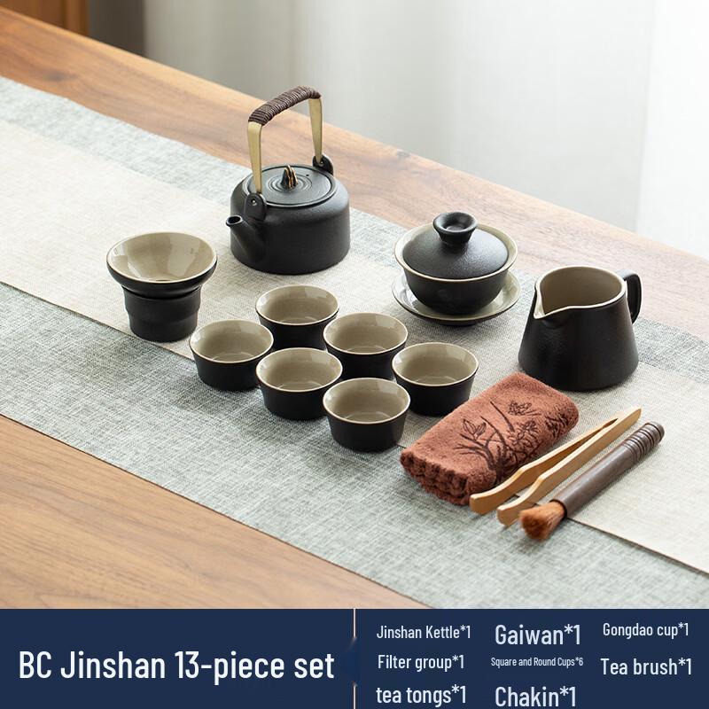 Minimalist Black Pottery Kung Fu Tea Set