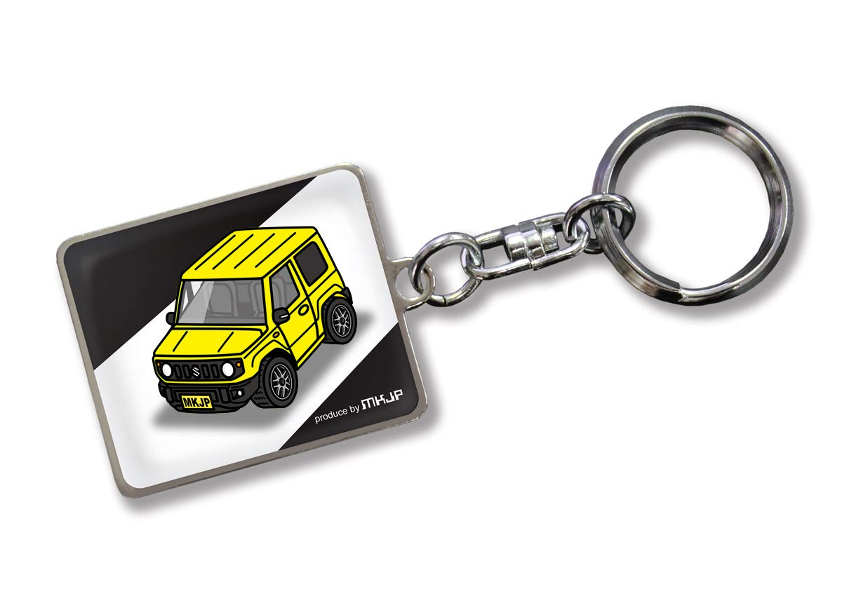 

MKJP Custom Keychain for Suzuki Jimny Black Yellow Car Color JB64, Base,