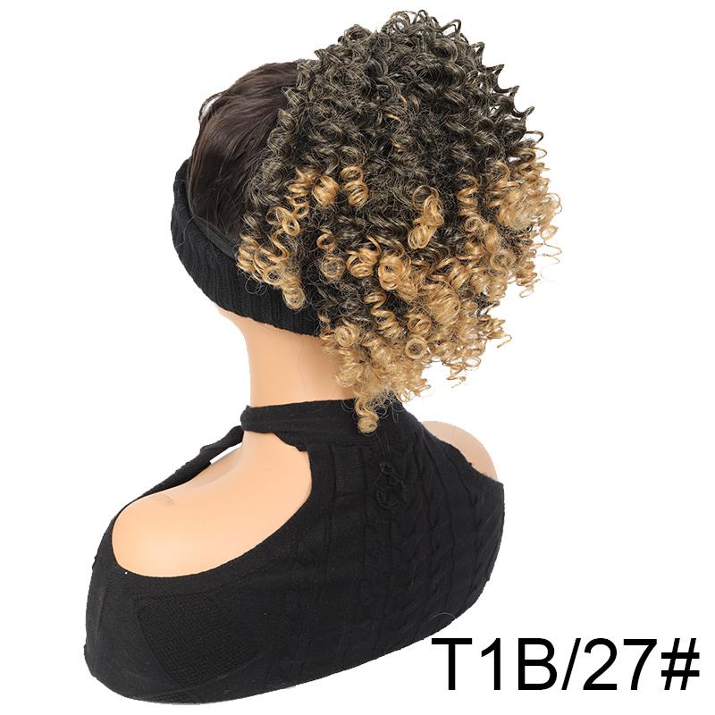 

Парик с хвостиком на шнурке и коротким вьющимся хвостом из синтетического волокна для женщин. Парик прост и удобен в ношении для ежедневных встреч.