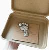 Creative Stainless Steel Natural Stone Female Exaggerated Niche Fashion Design Claw Pin Brooch Corsage Accessories