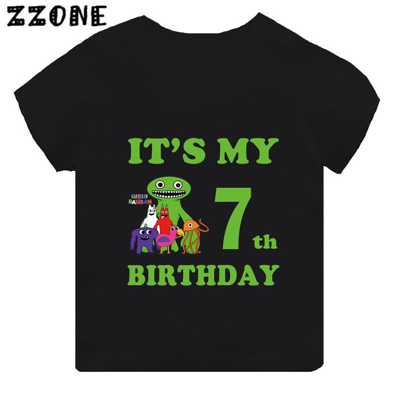Hot Game Garten of Banban Print Kids Clothes It's My Birthday Boys Girls T Shirt Baby Children T-Shirts