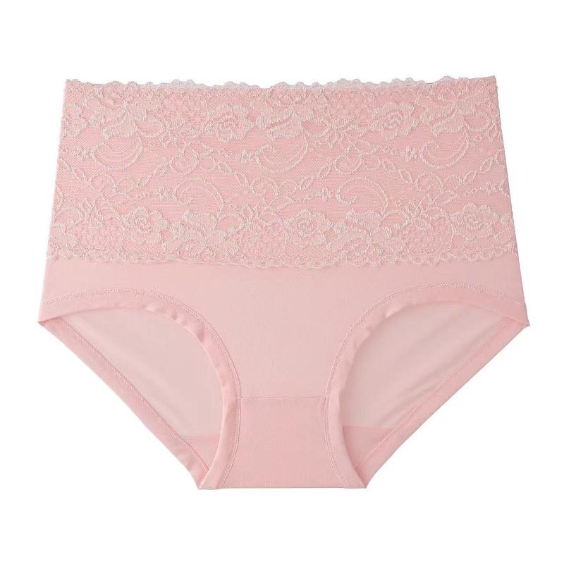 High Waist Women's Panties Lace Women's Large Size Panties Solid Color High-waisted Triangle Pants Underwear Briefs