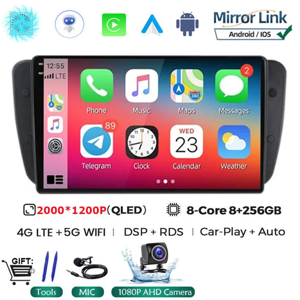 Android 14 Car Radio For Seat Ibiza 6j 2009 - 2012 Multimedia Video Player QLED Touch Screen GPS Navigation Carplay Auto Stereo