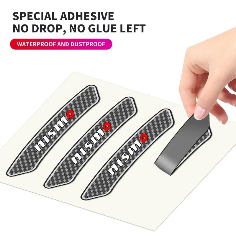 4Pc Car Rims Wheels Curved Carbon Fiber Sticker Decal For Nissan Nismo Note Armada Pulsar Pathfinder X-Trail Qashqai Accessories