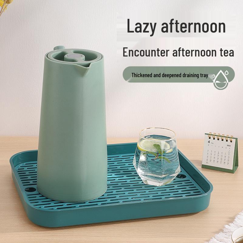 Double-Layer Plastic Tea and Fruit Draining Tray with Water Filter