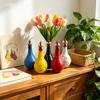 Resin Long Neck Chicken Figurine Decorative Vase with Polka Dot Pattern for Home Tabletop Ornament and Display Accent