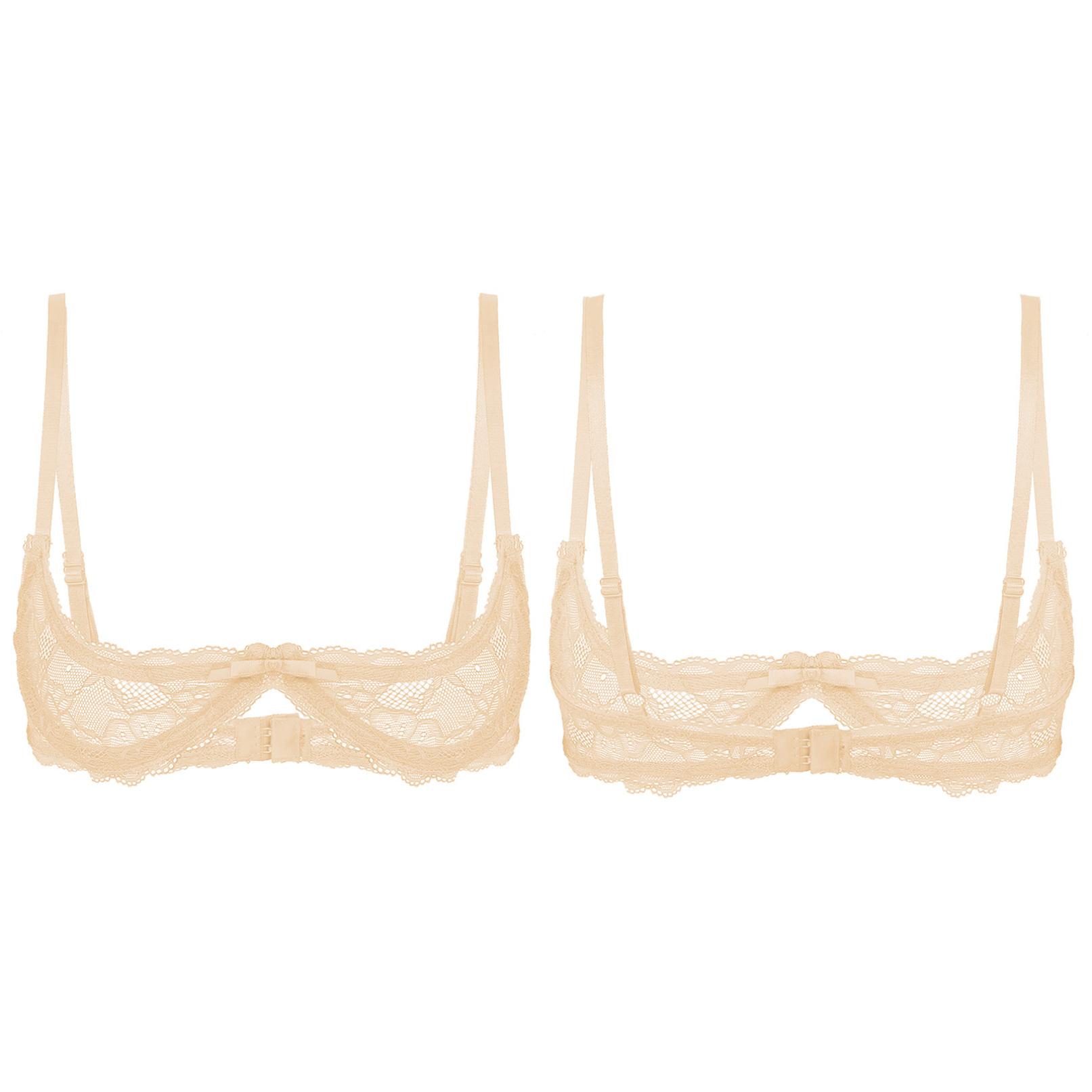 Reggiseno push up da donna in pizzo taglie forti Intimo sexy bralette Lingerie femminile Reggiseno romantico con ferretto XL nudo