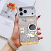 Cute Cartoon Astronaut Phone Case For iPhone 17 16 15 14 13 12 11 Pro Max Air Matte Laser Aurora Shockproof Funda