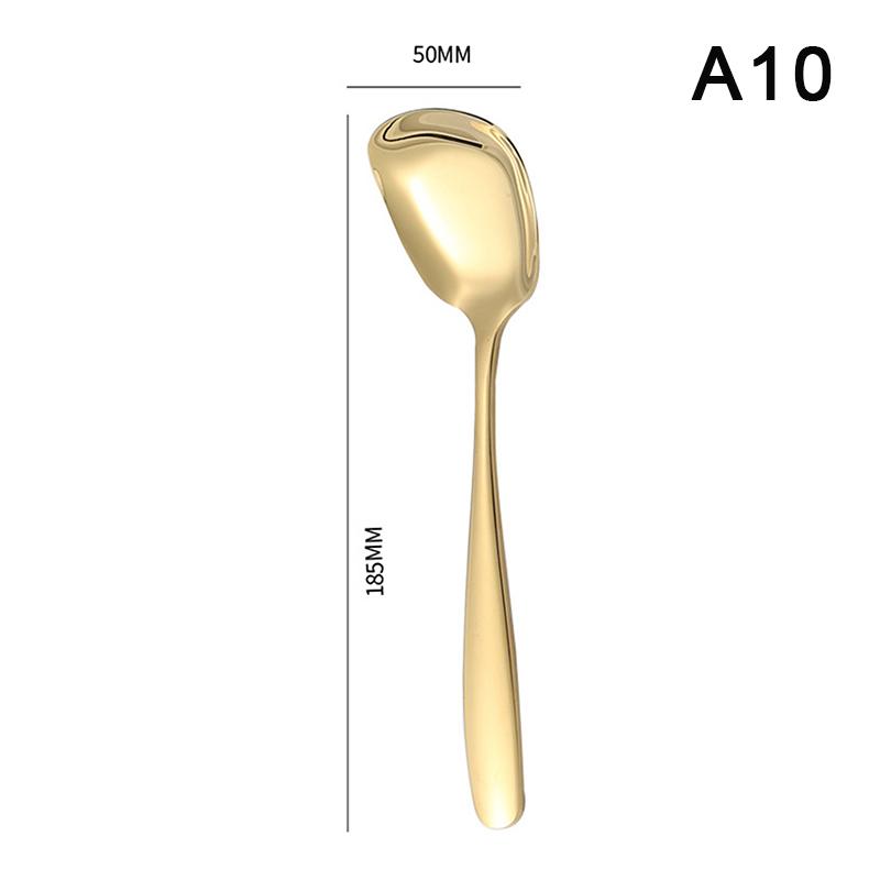 Big Salad Spoon Fork Set Stainless Steel Kitchen Food Server Pasta Utensils Public Gold Tableware Using Buffet Restaurant Tools