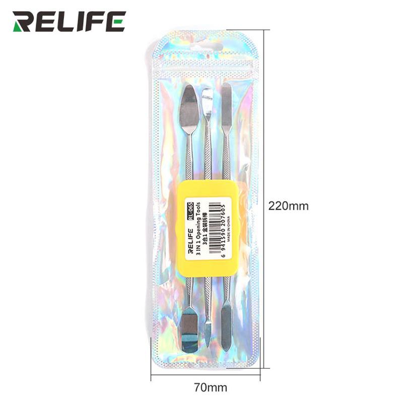 RELIFE RL-065 3-IN-1 Double-Head Metal Crowbar for Mobile Phone Tablet PC Disassemble Tools Set RL-065