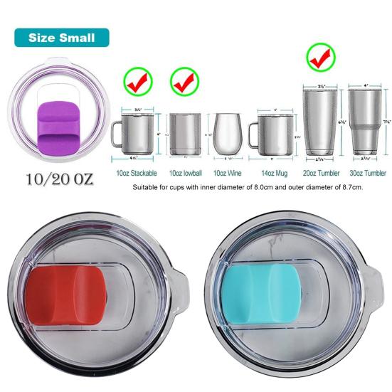 Cup Lid Straw Magnetic Slider Hole Good Sealing Heat-Resistant Anti-Drop Smooth Opening 20/30oz