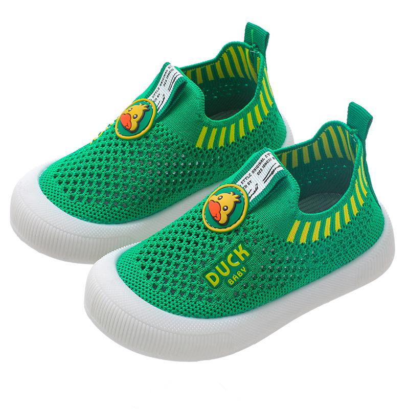 Children's Casual Shoes New Non-Slip Flyknit Shoes Soft Sole Boys and Girls Baby Shoes Slip-On Versatile Breathable Mesh Shoes