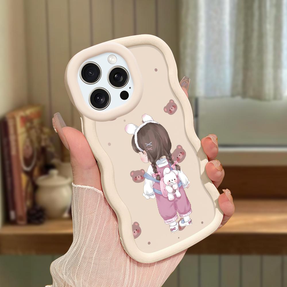 Big Wave Edge Mjukt Silikonmaterial Macaron Telefonfodral Stötsäkert Skyddande Gummihölje för iPhone Samsung Huawei Honor Xiaomi Redmi OnePlus Moto