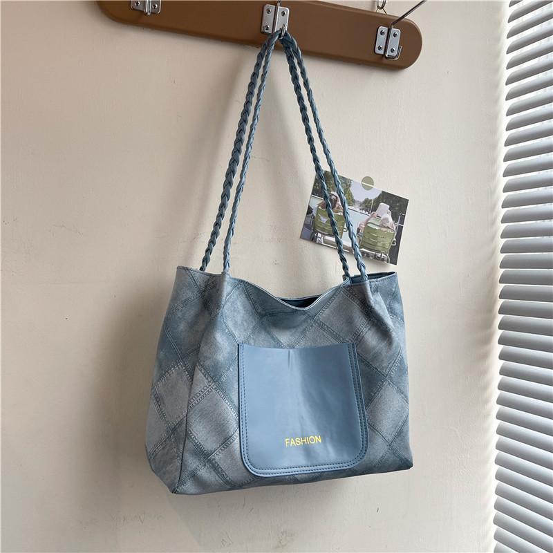 Chic Summer Women s Pu Large Tote Bag With Versatile Shoulder Bag Features синий