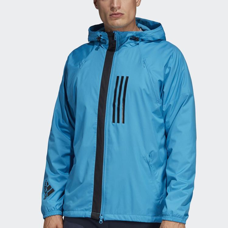 Adidas WND Wind-Resistant Woven Jacket Men Jackets Blue DZ0053