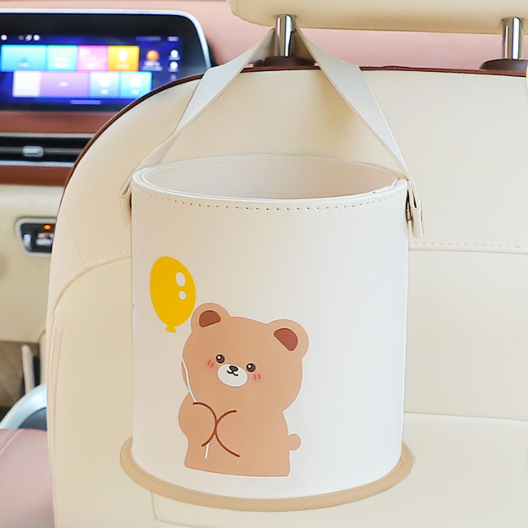 

Be Oshare Car Trash Hanging PU Bear Car Interior Fits Back Compatible with All Sold by a Japanese Retailer Can, 2-Way, & Floor-Standing, Leather,