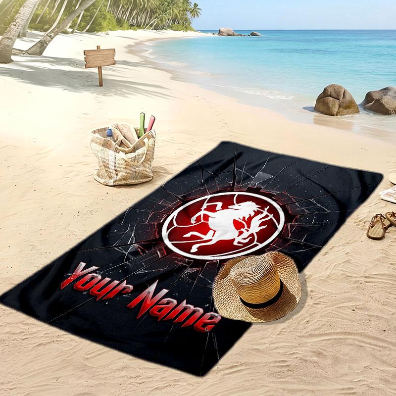 FC Twente Personalizovaný Potisknutý Plážový Ručník Fotbalové Logo Podpora Vlastní Jméno Text Absorpční Ručník Pro Sport Cestování Speciální Dárek