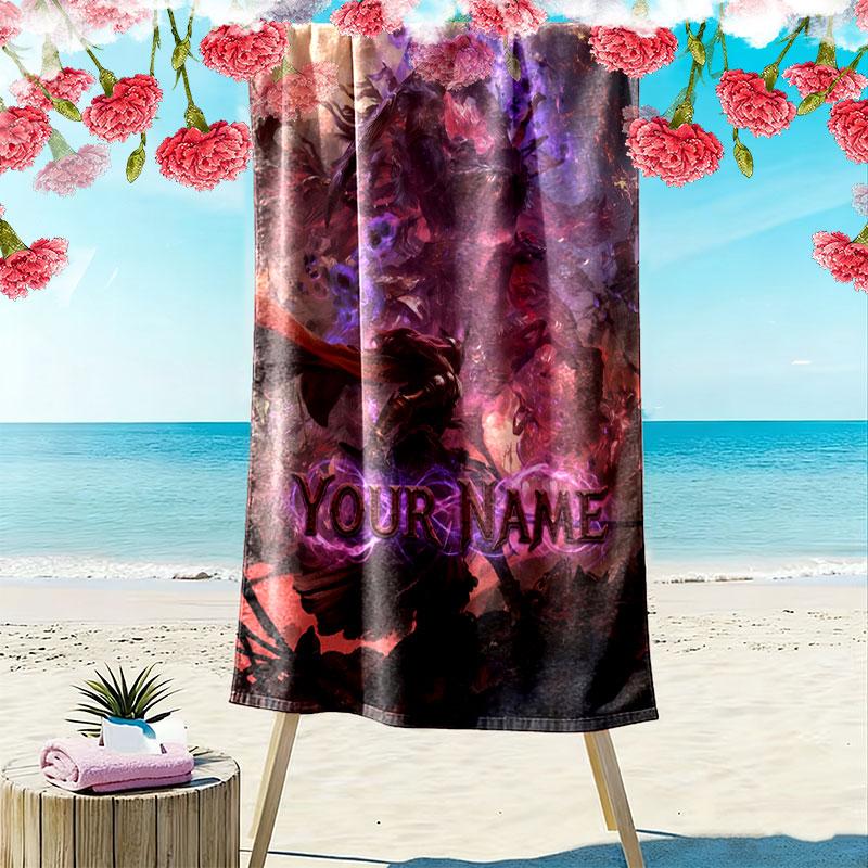 Custom Elden Print Beach Towel, Large Soft Quick Dry Towel for Beach Camping Swimming