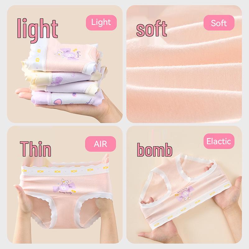 Girls' Pure Cotton Underwear for Toddlers and Older Kids - All Cotton Crotch, No Wedgies, Triangle Style