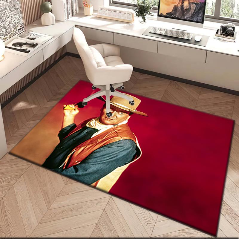 1pc John Wayne with a gun Carpet Rug for Living Room Bedroom Home Sofa Decoration,Kids play Non-slip Floor Mat