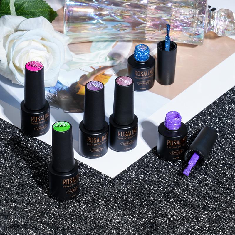 Broken Diamond Nail Polish Glue Super Flash Colorful Sequins Nail Polish Glue Fine Flash Water Light Bright Nail Polish Glue